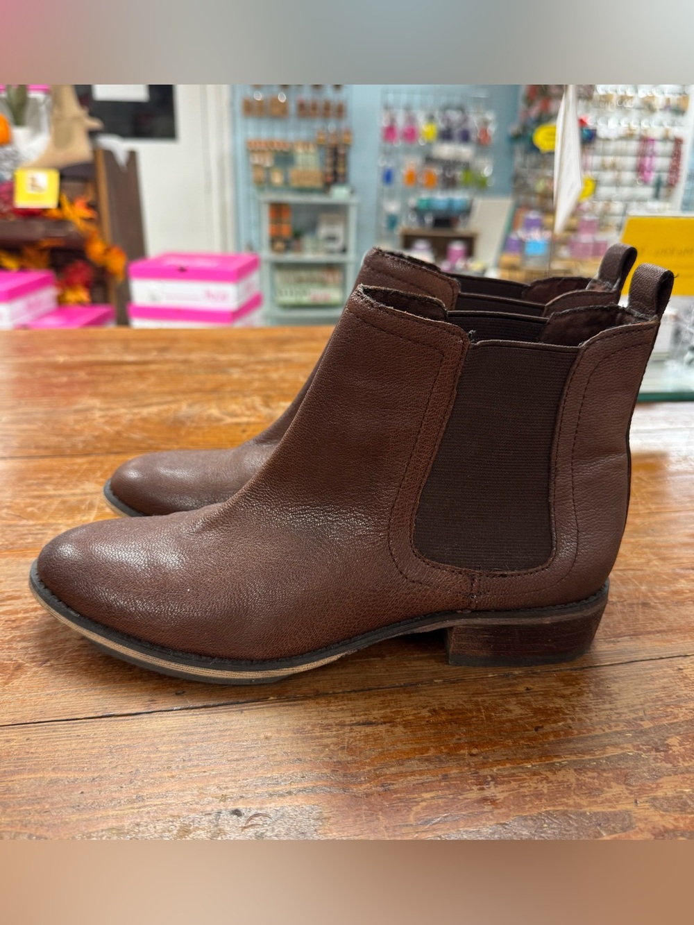 Arturo Chiang Brown Leather Chelsea Ankle Boots
